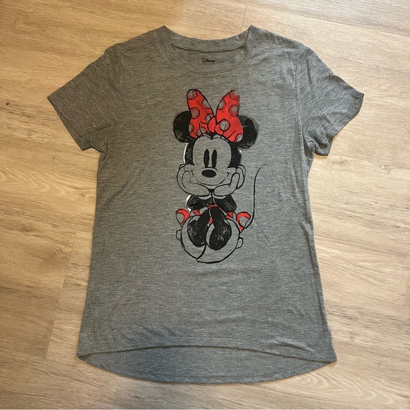 Disney Minnie Mouse Heather Gray Tee - Picture 1 of 3